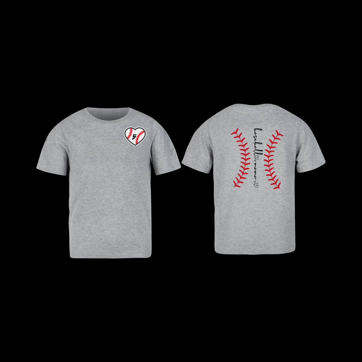 Baseball Mom Heart T-Shirt $9 Simple Click to Order