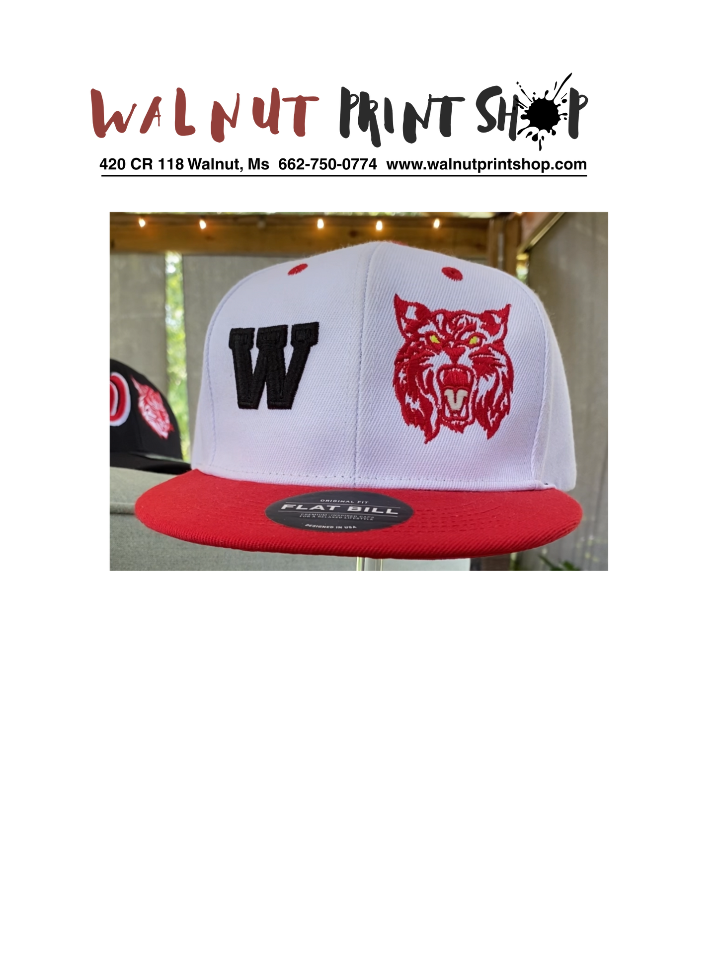 Custom Embroidered Wildcat hat. In Stock