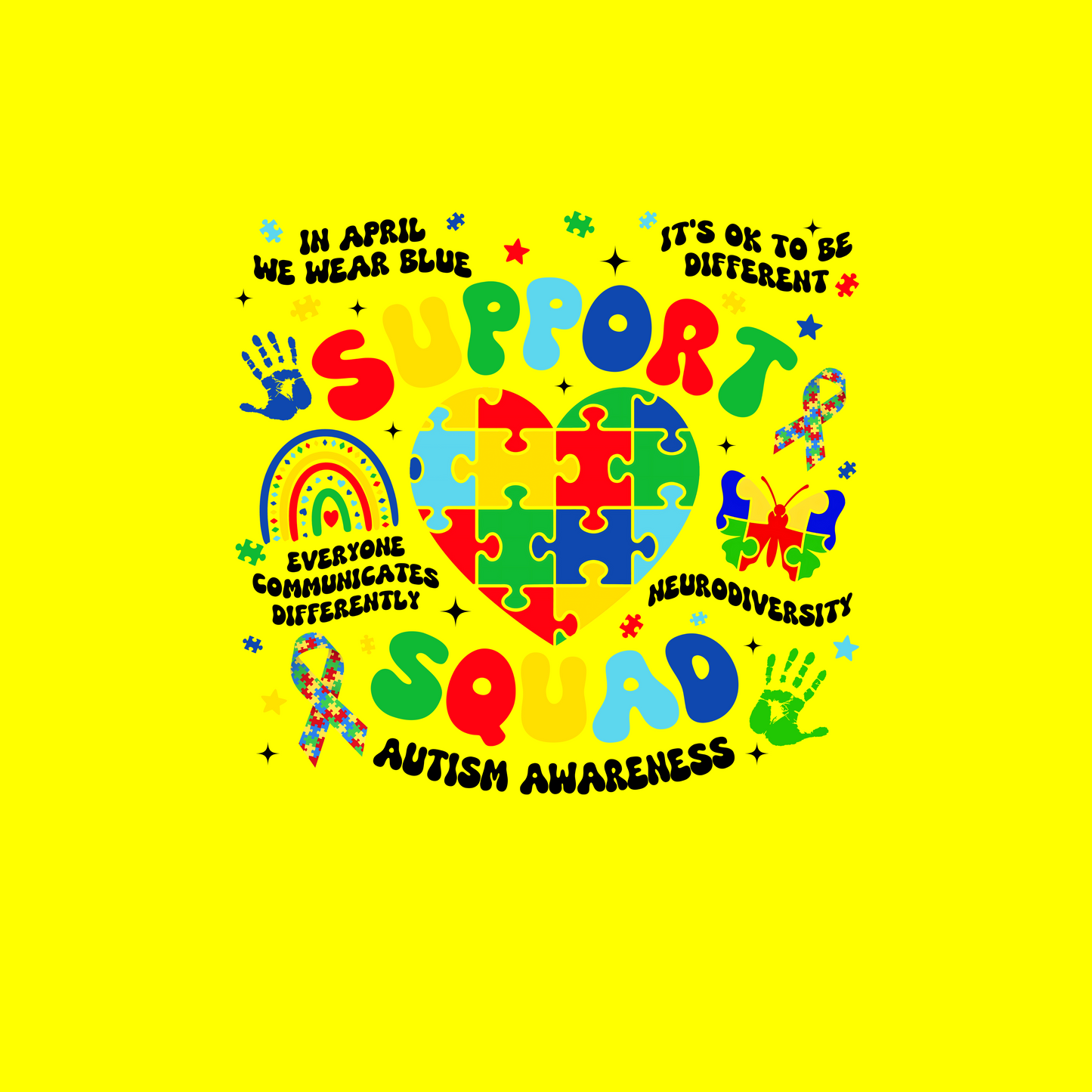 Autism Support Squad T-Shirt Simple Click to Order