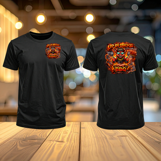 Up In Smoke BBQ Logo T-Shirt Simple Click to Order