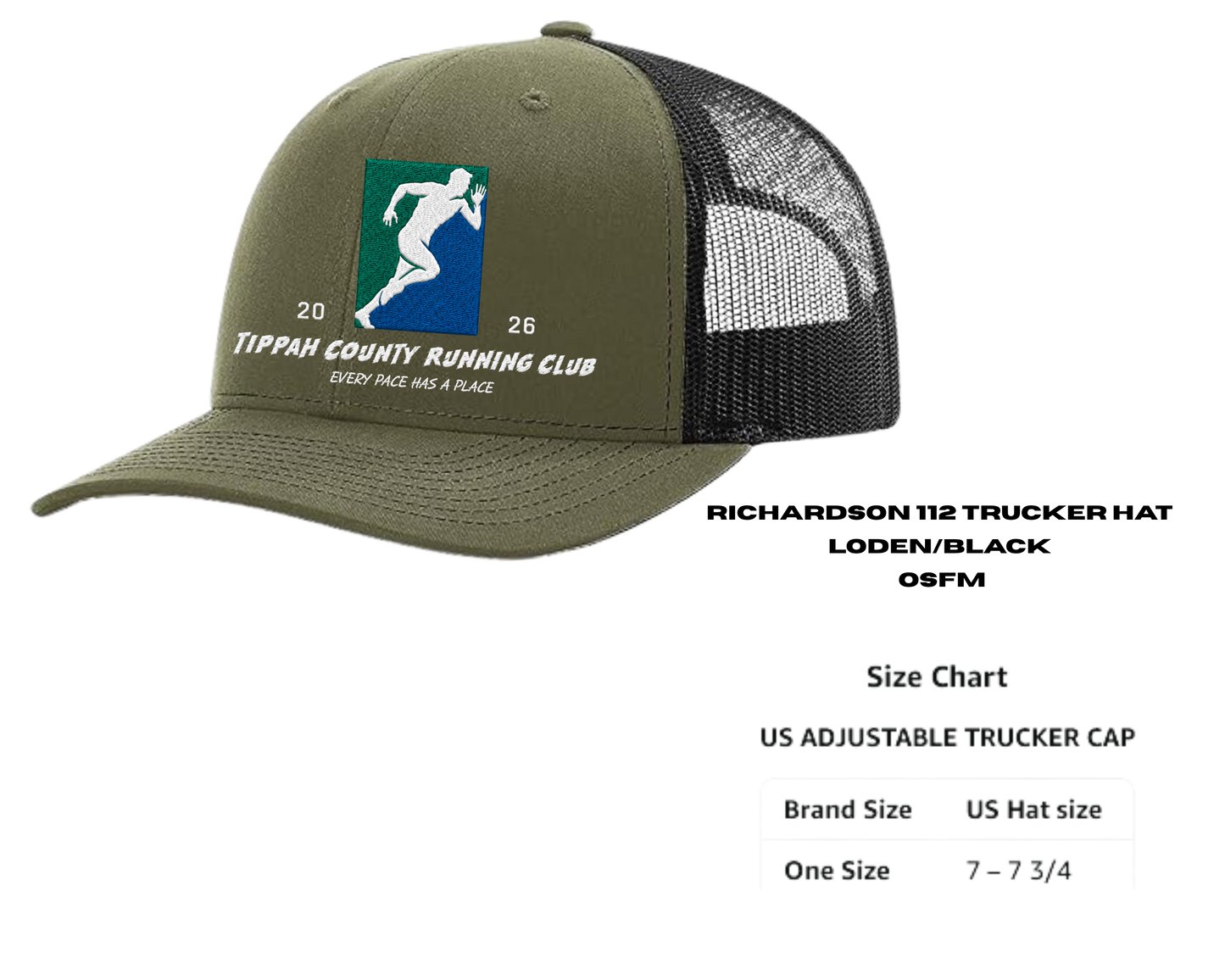 Tippah County Running Club Embroidered Hat