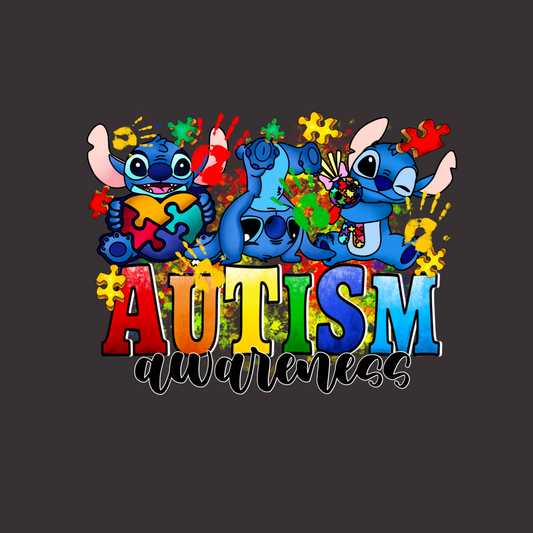 Autism Awareness Stitch T-Shirt Simple Click to Order