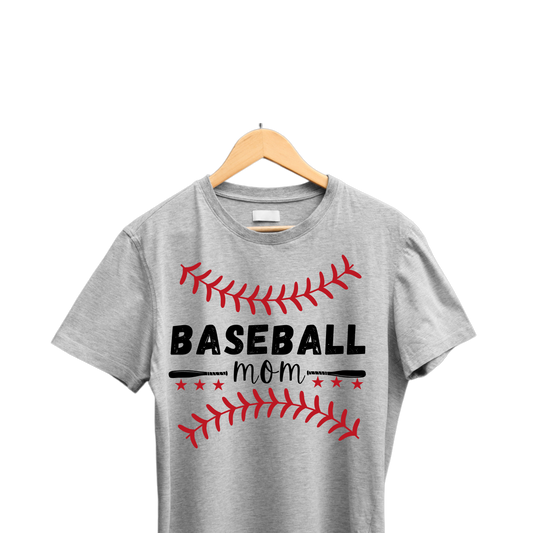 Baseball Mom T-shirt Simple Click to Order