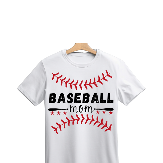 Baseball Mom T-shirt Simple Click to Order