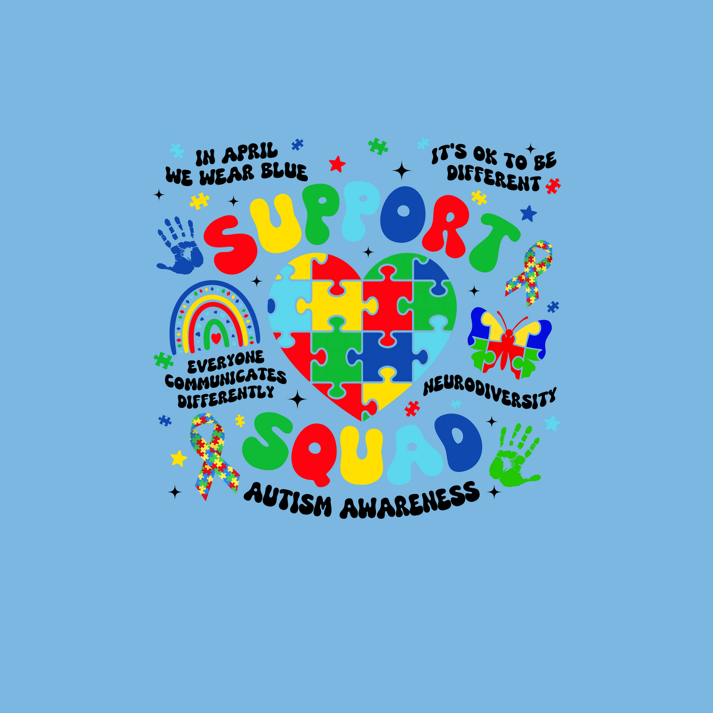 Autism Support Squad T-Shirt Simple Click to Order