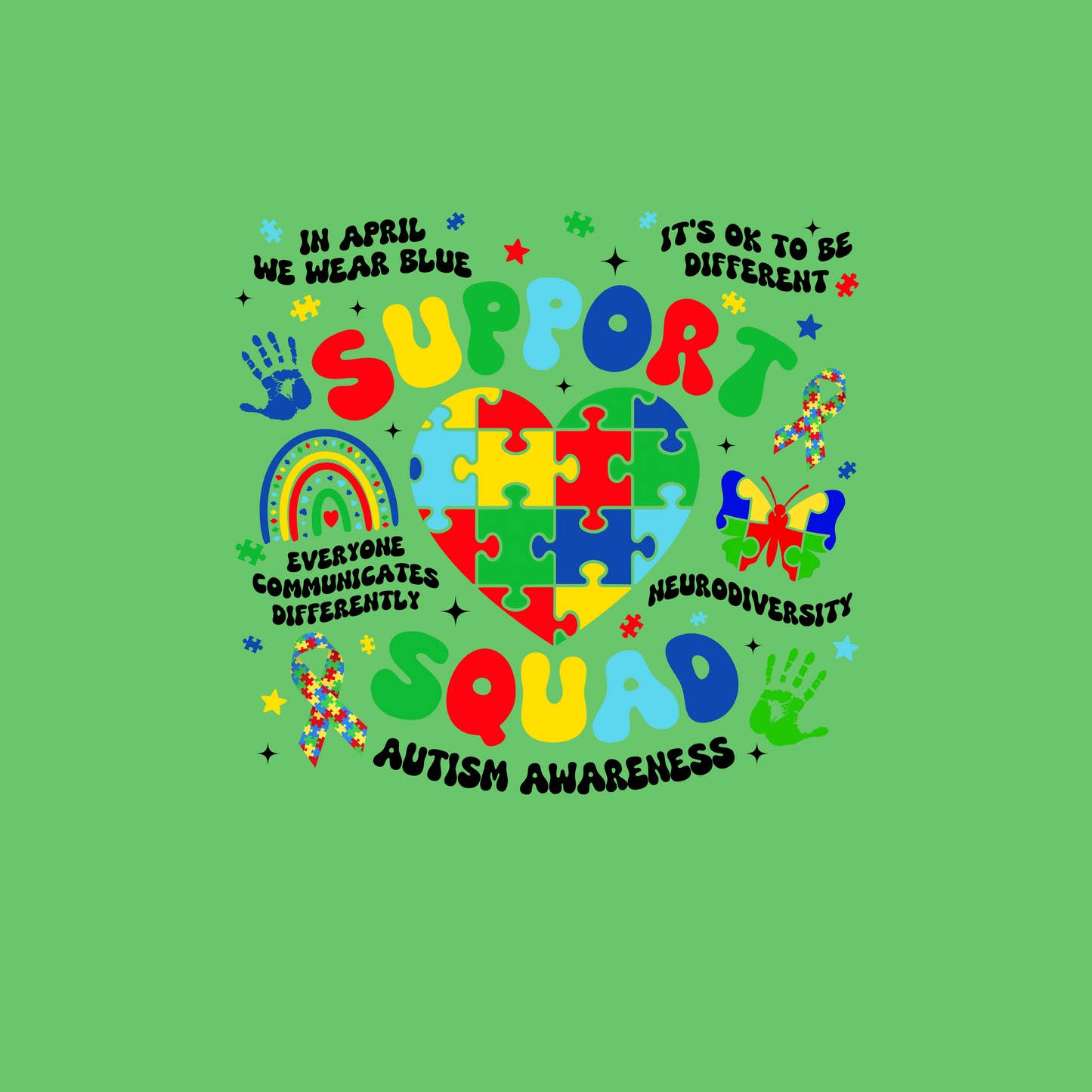 Autism Support Squad T-Shirt Simple Click to Order