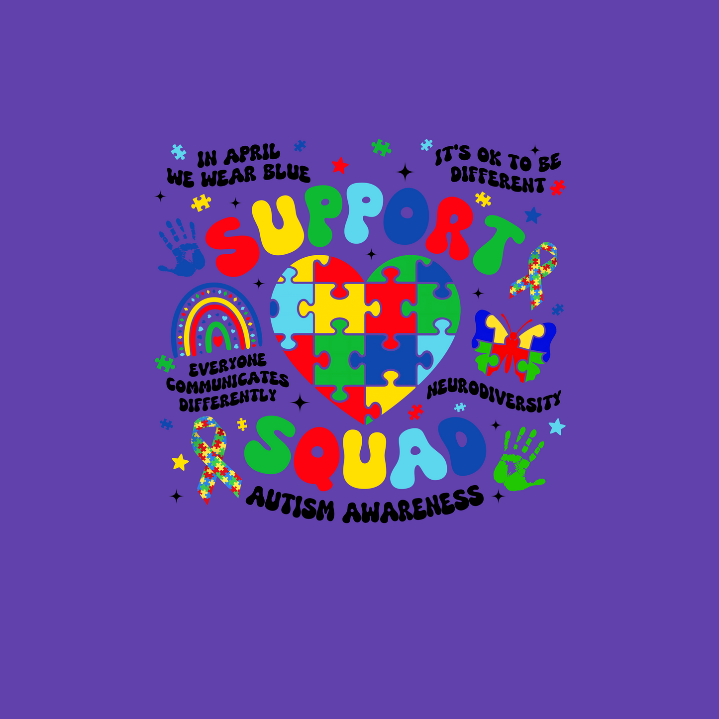 Autism Support Squad T-Shirt Simple Click to Order