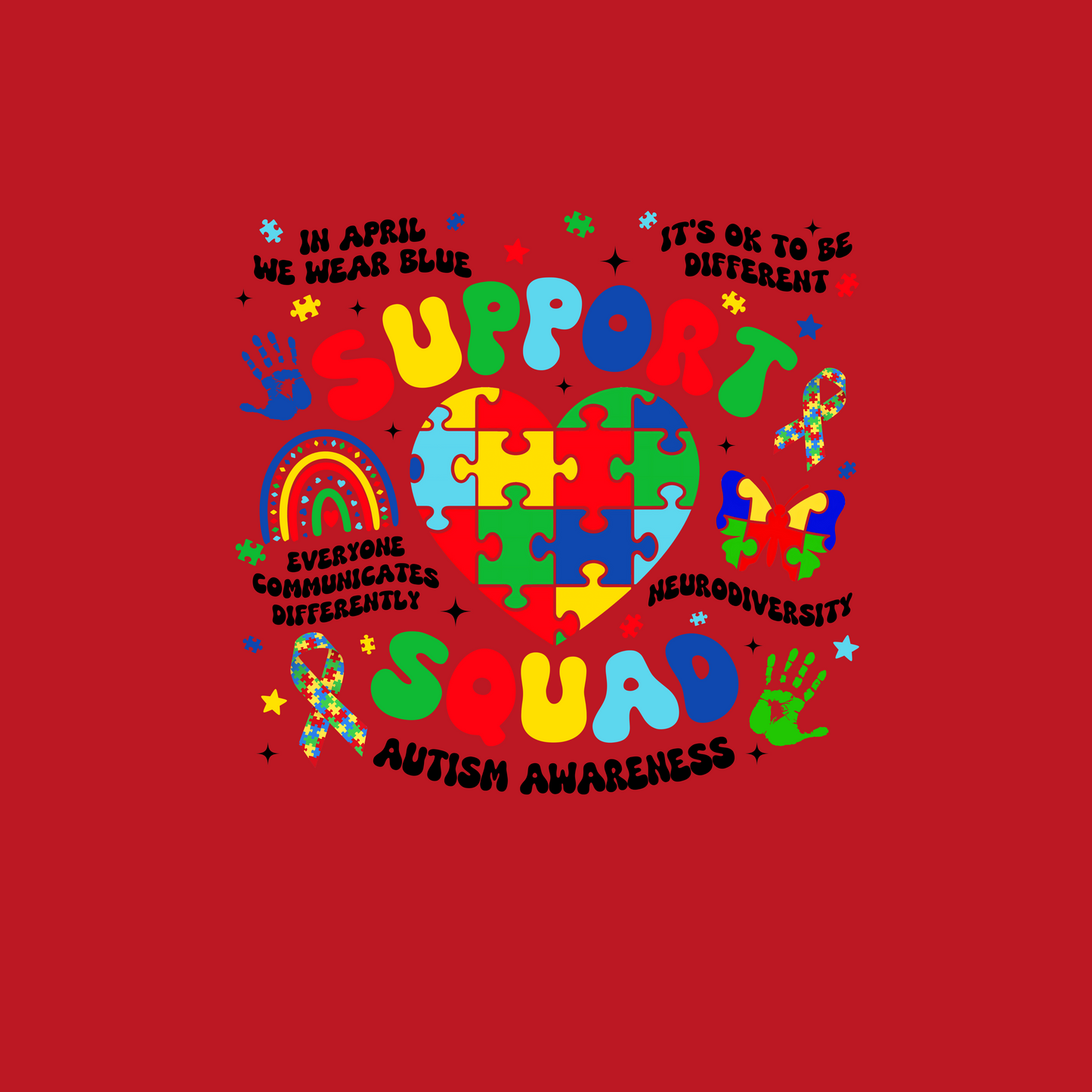 Autism Support Squad T-Shirt Simple Click to Order