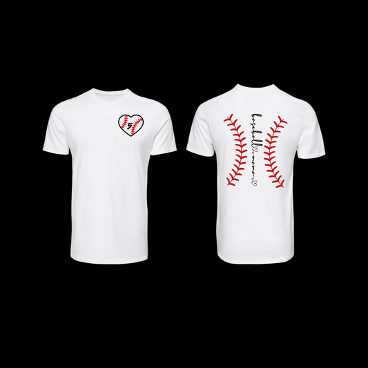Baseball Mom Heart T-Shirt $9  Simple Click to Order